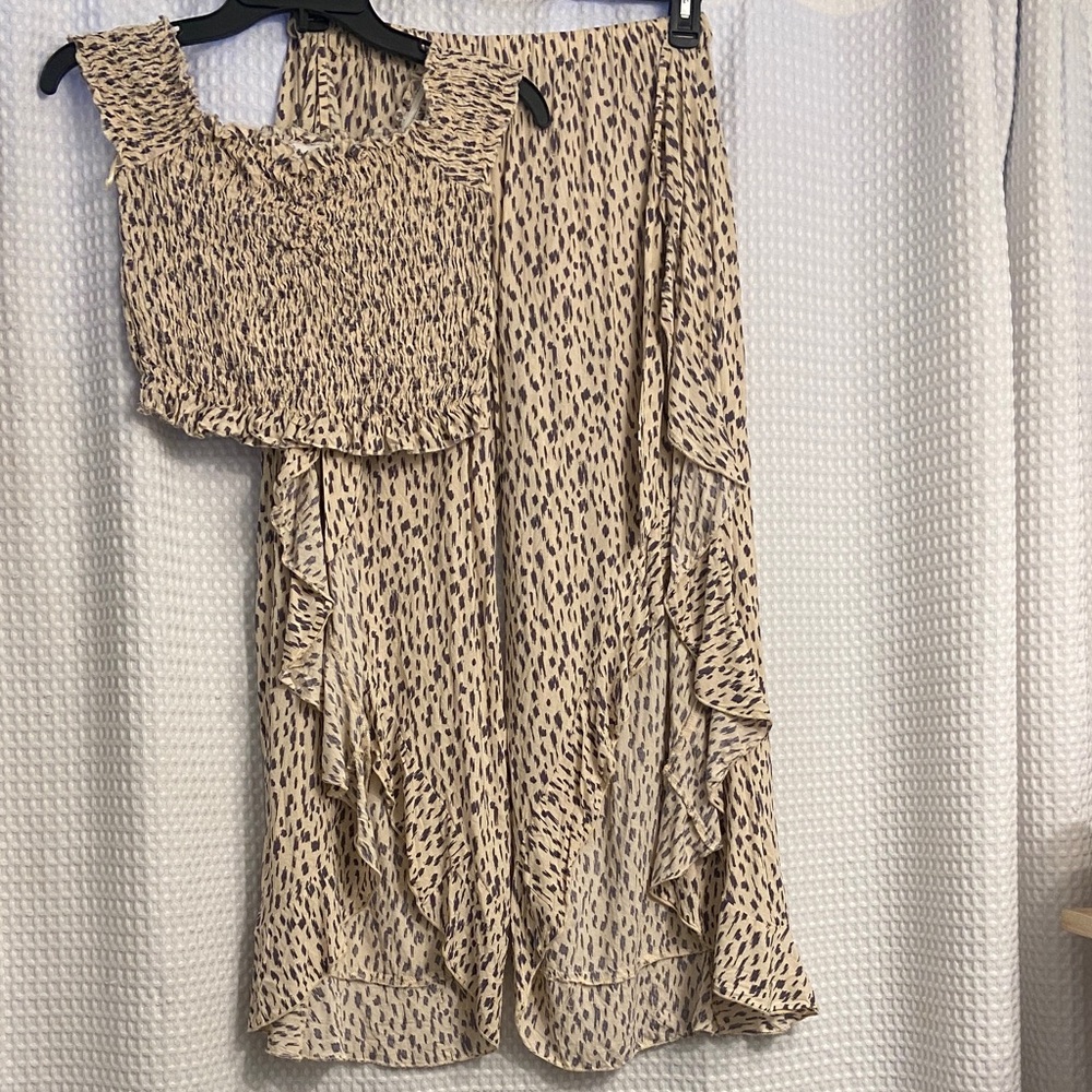 Salty Lemon Leopard Print Two-Piece Set